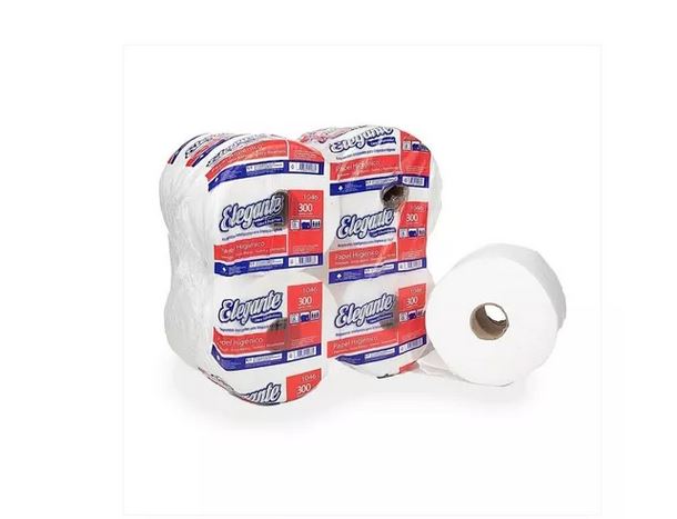 PAPEL HIGIENICO ELEGANTE 8x300 CONO 45