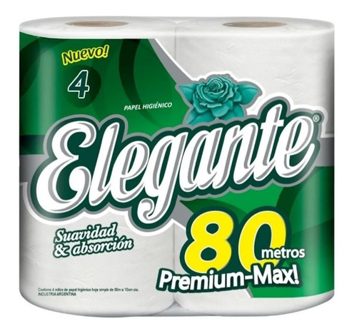 PAPEL HIGIENICO ELEGANTE 4x80mt H/S PREMIUM