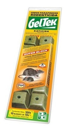 RATICIDA CEBO 10 BLOQUES GELTEK