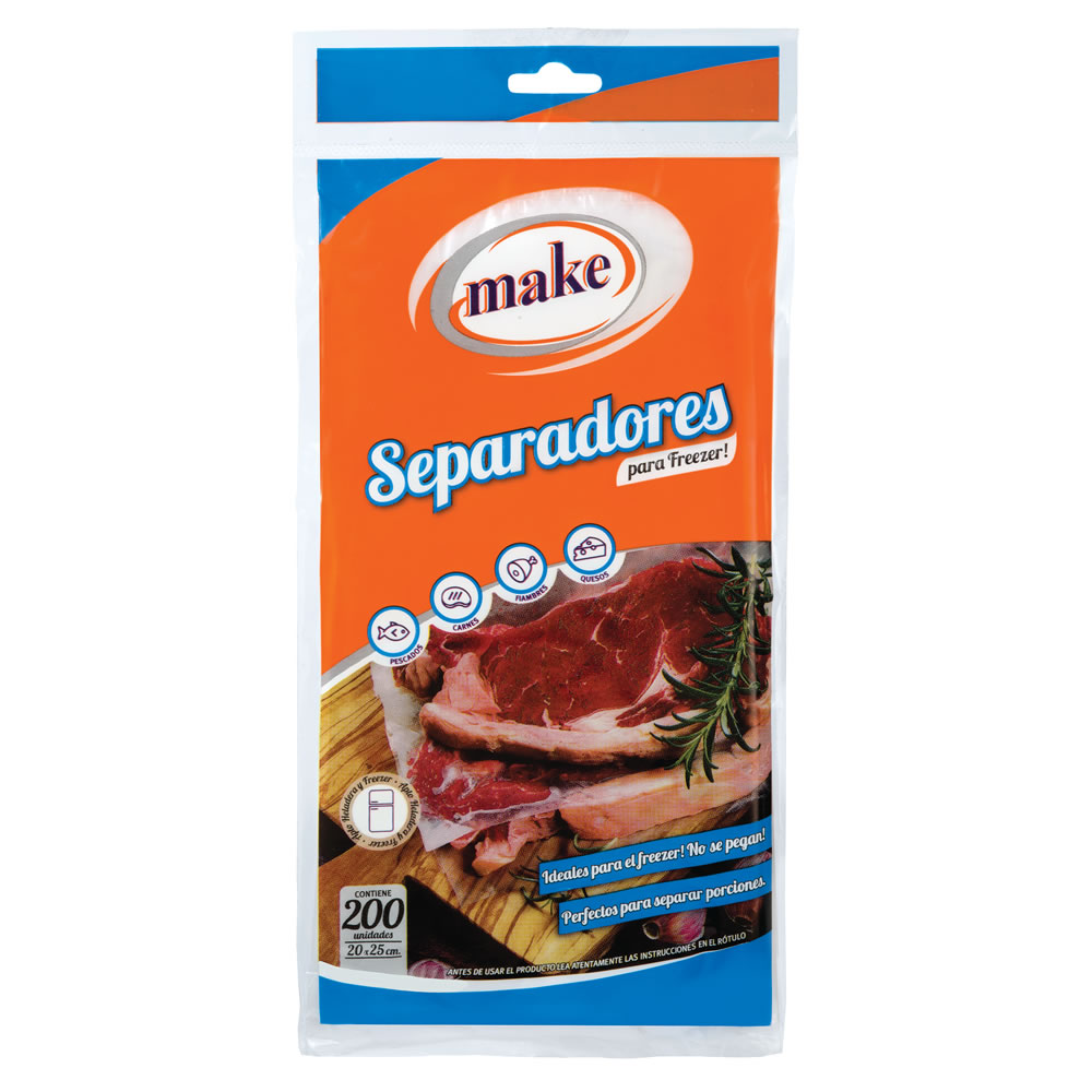 SEPARADORES PARA FREEZER 20x25 200u