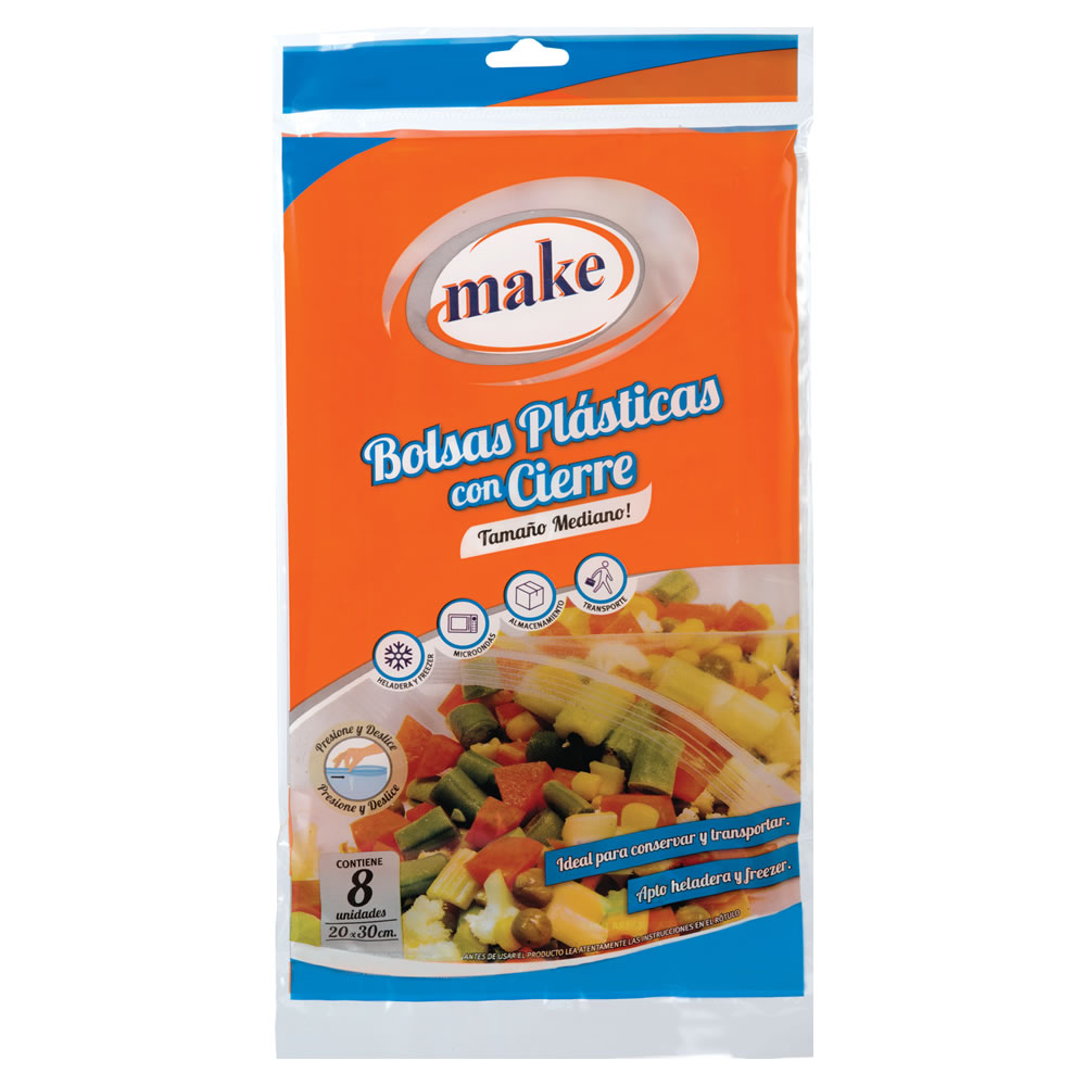 BOLSAS C/CIERRE HERMET 20x30 x8 MAKE