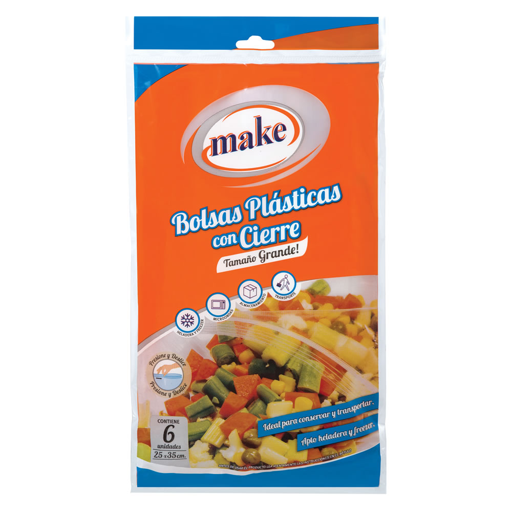 BOLSAS C/CIERRE HERMET 25x35 x6 MAKE