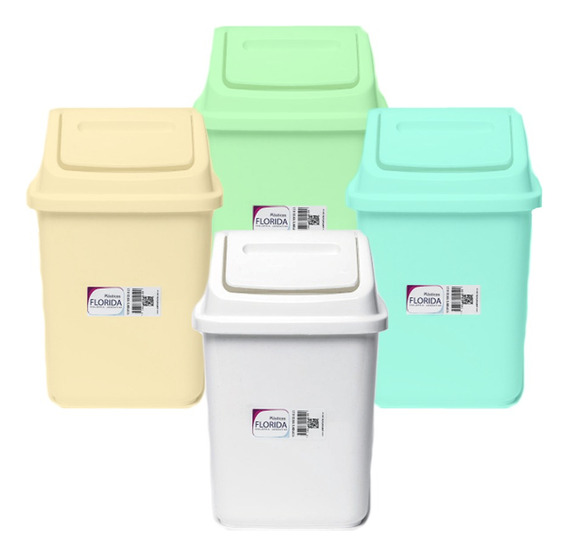 CESTO RESIDUOS CUADRADO 6Lts TAPA V/V