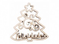 ARBOL NAVIDAD FELICIDADES x10cm 3mm