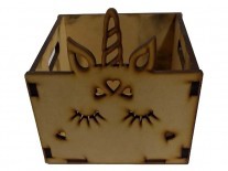 CAJON UNICORNIO CORAZONES 15x15x15 - 5mm