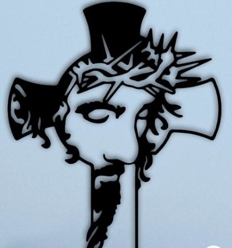 CRISTO EN CRUZ CALADO x 25cm