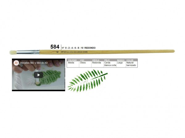 PINCEL AD REDONDO S584/08 CERDA M LARGO