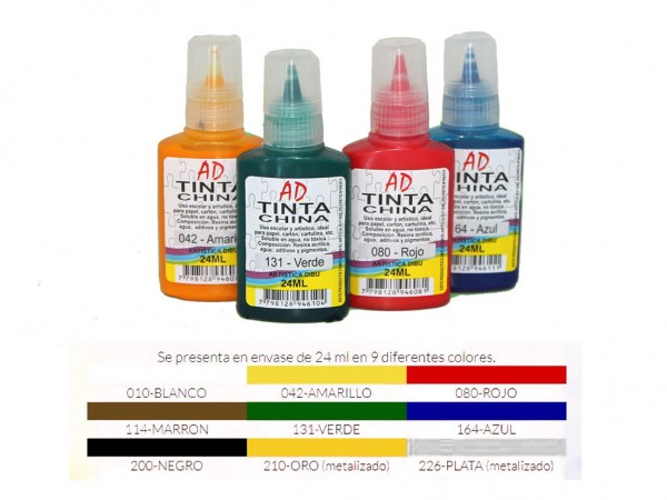 TINTA CHINA AD ROJO 24ml