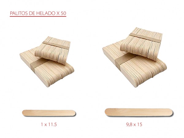 PALITOS HELADO NATURAL x50 unid 15cm GR