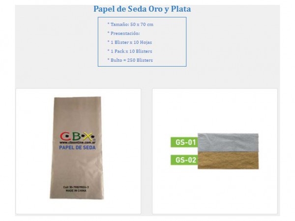 PAPEL SEDA/BARRIL ORO/PLATA 50x70