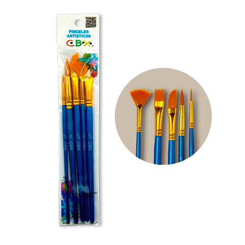 PINCELES CBX SURTIDOS x5 unid EFECTOS