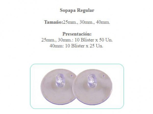 SOPAPA 30 diam x 50 unid