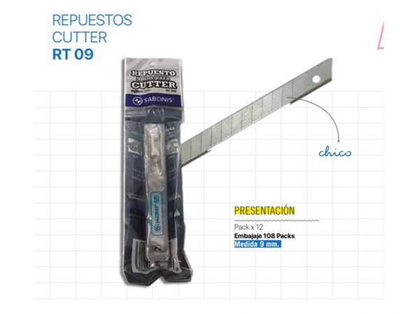 REPUESTO CUTTER 9mm SABONIS