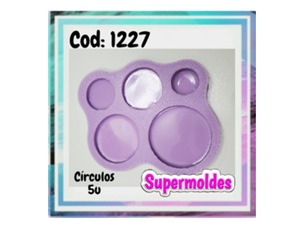 MOLDES RESINA CIRCULOS x 5 unid SURTIDOS