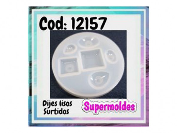 MOLDES SILICONA DIJES LISOS SURTIDOS x6 unid