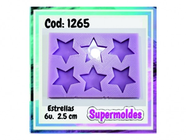 MOLDES SILICONA ESTRELLA x6u 2,5cm