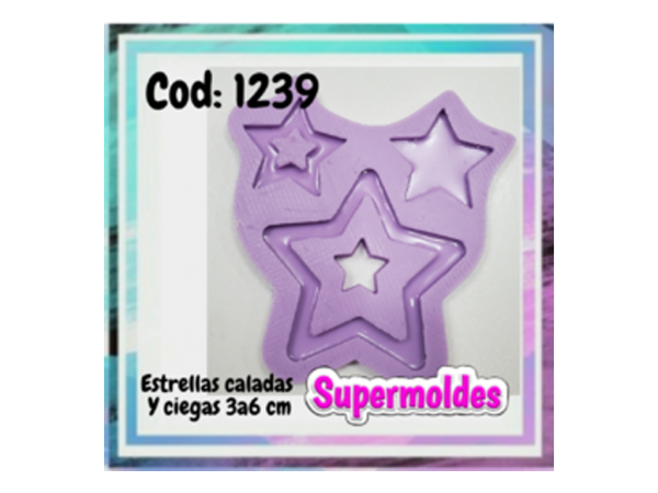 MOLDES SILICONA ESTRELLAS x3 UNIDADES