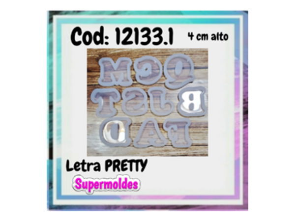 MOLDES SILICONA LETRAS PRETTY 4cm c/u