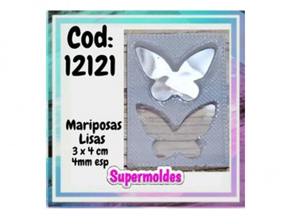 MOLDES SILICONA MARIPOSA ANGOSTA 3X4 4m x2