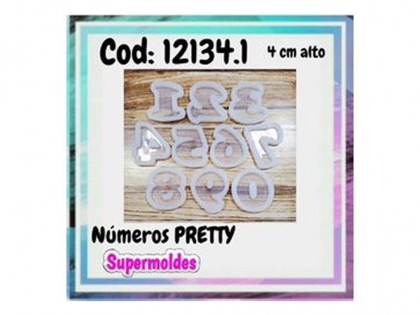 MOLDES RESINA NUMEROS PRETTY 4CM X1un