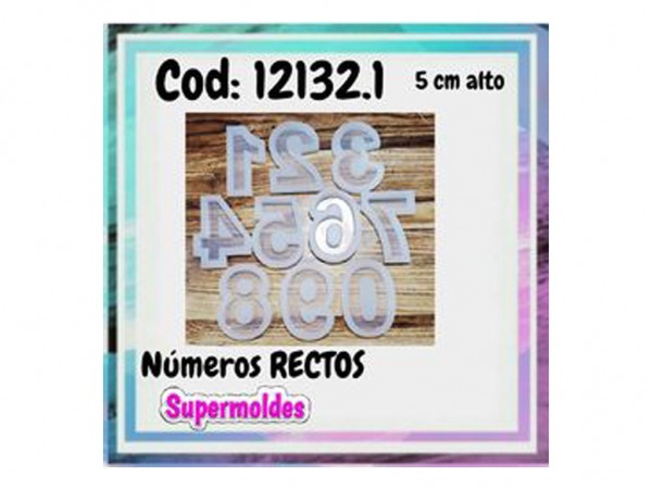 MOLDES RESINA NUMEROS RECTOS 5cm X10 un