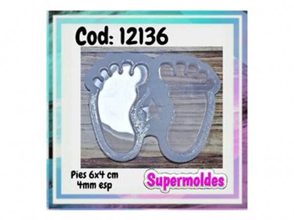 MOLDES SILICONA PIES BEBE PAR 6X4 CM