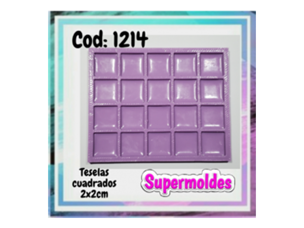 MOLDES SILICONA TESELAS CUADR X20u 2X2CM