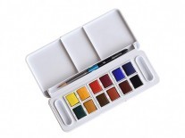 ACUARELAS PASTILLAS AQUAFINE x12 BANDEJA