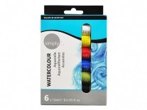 ACUARELAS SIMPLY x12ml SET x 6 COLORES