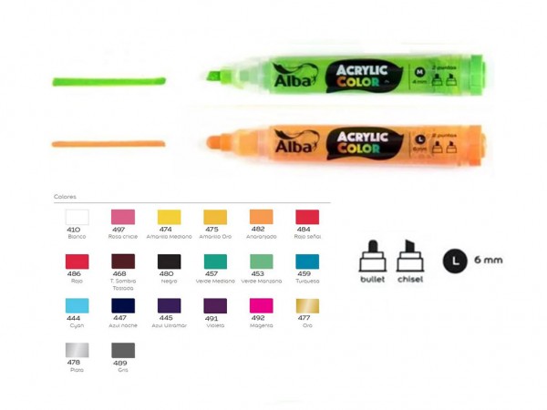 MARCADOR ACRI L 497/ROSA CHICLE 6m