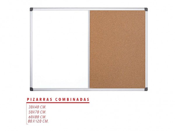 PIZARRA COMBINADA 50X70 BLANCA CORCHO