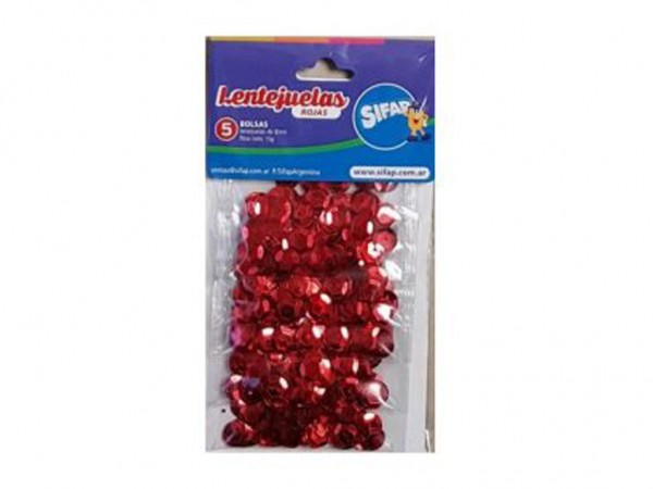 LENTEJUELAS SIFAP ROJAS x5