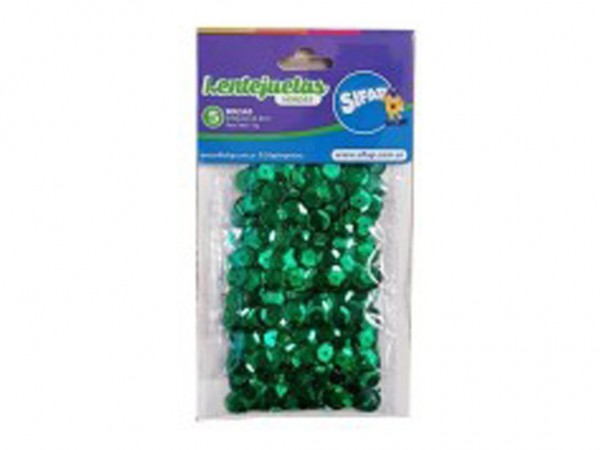 LENTEJUELAS SIFAP VERDES x5