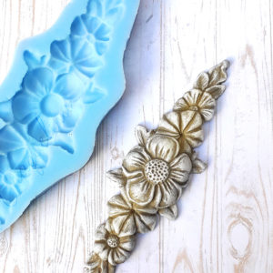 MOLDES SILICONA FESTON DE FLORES RECTO