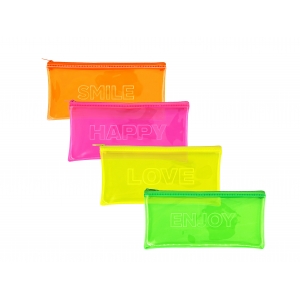 CARTUCHERA C/CIERRE ESCOLAR PVC C/FRASES