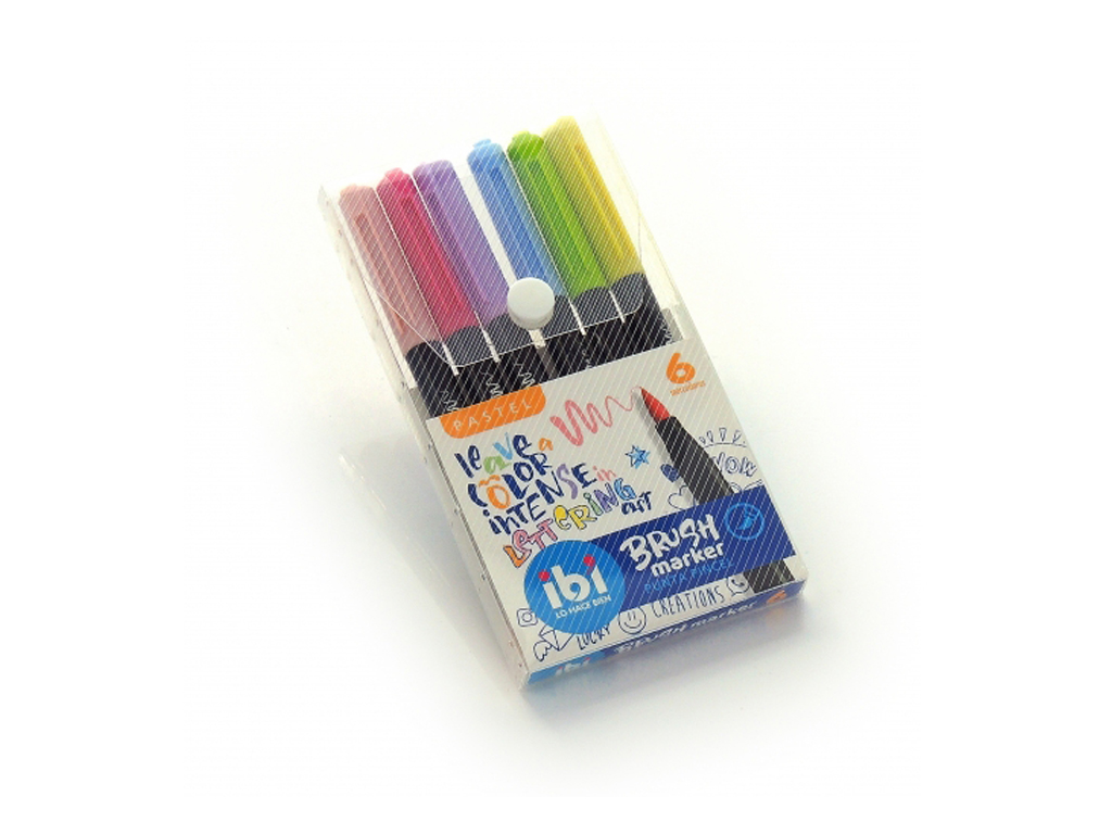 MARCADOR PUNTA PINCEL ESTUCHEx6 PASTELES