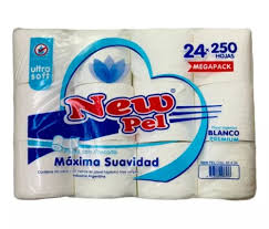PAPEL HIGIENICO NEW PEL 24x250h(50 mts) MEGA PACK H/S