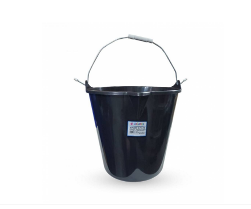 BALDE 17LT MANIJA METAL COLOR NEGRO