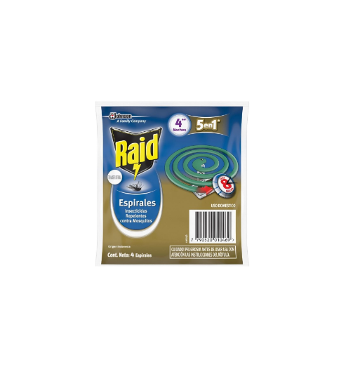 RAID ESPIRAL VERDE x4 unid SOBRE