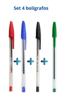 BOLIGRAFOS SET IBI x4 COLORES SURTIDOS