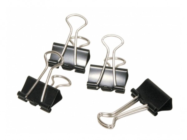 BINDER CLIPS NEGROS 25mm caja x12 unid
