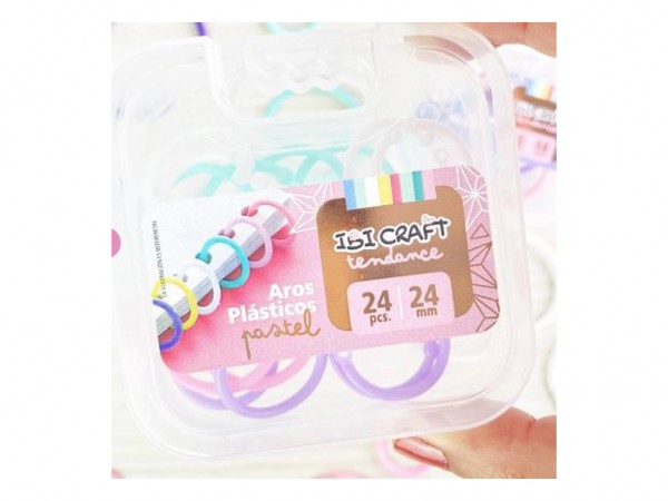 AROS PLASTICOS 4 COLORES PASTELES x24 24mm