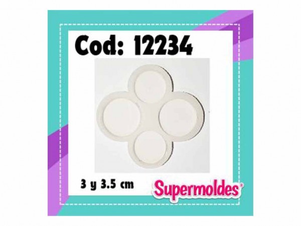 MOLDES SILICONA CIRCULOS 2 PARES
