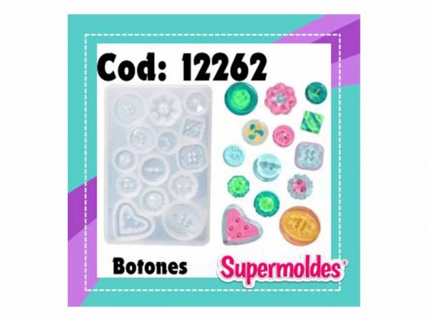 MOLDES SILICONA BOTONES X14 Unidades