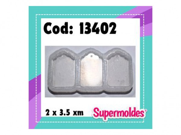 MOLDES RESINA TAGS MED 3unid 2x3,5cm 4mm