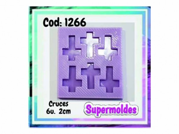 MOLDES SILICONA CRUCES 6u 2 cm ALTO