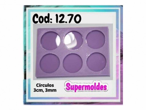 MOLDES RESINA CIRCULOS 6u 3cm 3mm