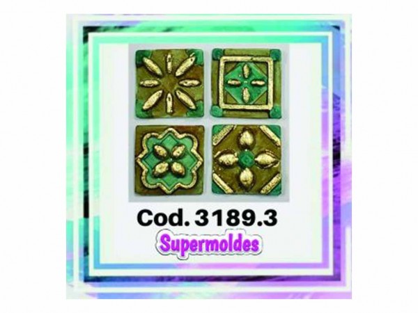 MOLDES SILICONA AZULEJOS 4 Un 2X2 cm