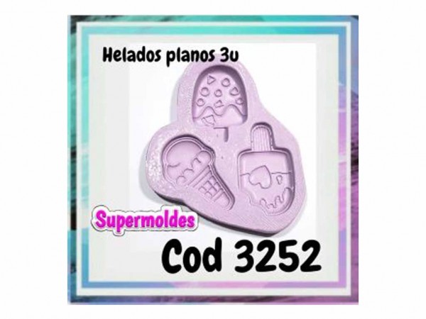 MOLDES RESINA HELADOS 3unid 3,5cm