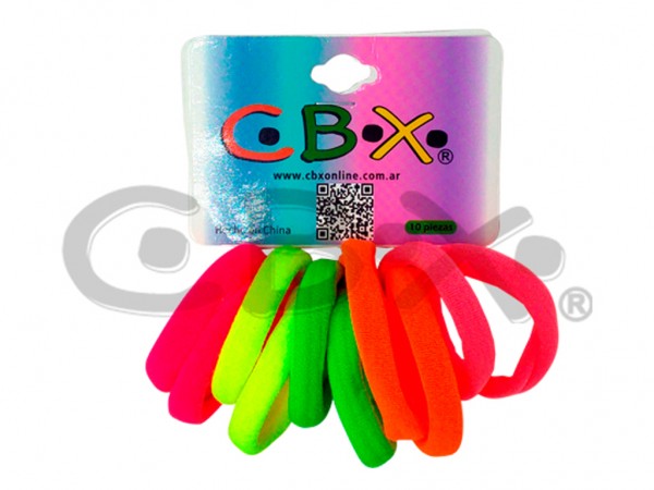 GOMITAS DE PELO TOALLA FLUO X 10 UNID
